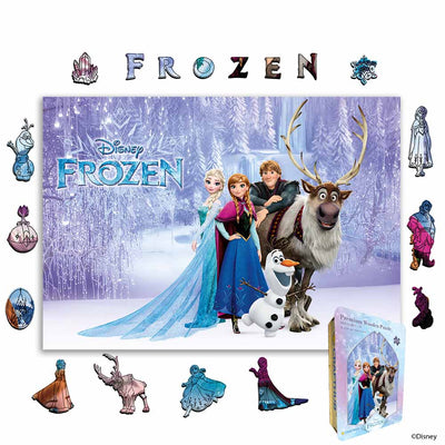 Wooden Jigsaw Puzzles A4 + Wooden Gift Box Frozen Family – Wooden Jigsaw Puzzle