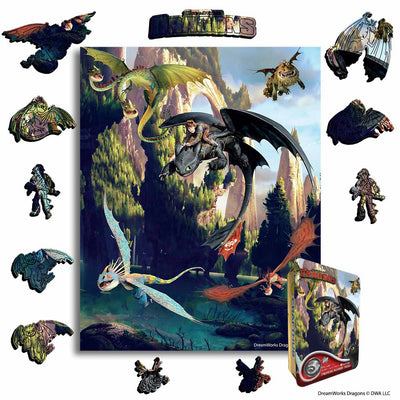 Wooden Jigsaw Puzzles A4 + Wooden Gift Box Sky Adventure - Wooden Jigsaw Puzzle