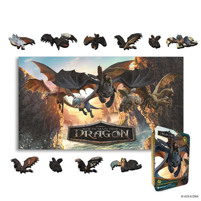 Animal Jigsaw Puzzle > Wooden Jigsaw Puzzle > Jigsaw Puzzle A4 + Wooden Gift Box The Dragon Rider - Wooden Jigsaw Puzzle