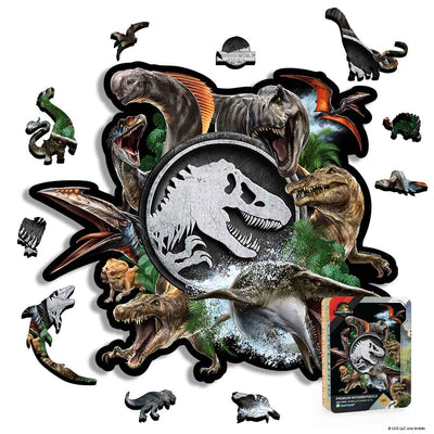 Animal Jigsaw Puzzle > Wooden Jigsaw Puzzle > Jigsaw Puzzle A4 + Wooden Gift Box Jurassic Icons - Wooden Jigsaw Puzzle