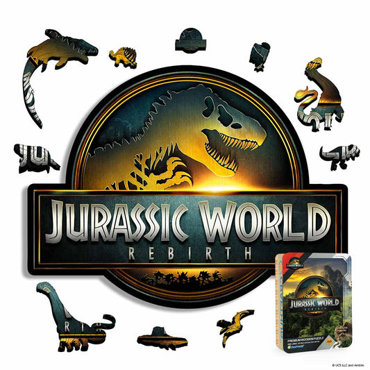 Animal Jigsaw Puzzle > Wooden Jigsaw Puzzle > Jigsaw Puzzle A4 + Wooden Gift Box Jurassic World Rebirth - Wooden Jigsaw Puzzle