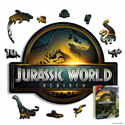 Animal Jigsaw Puzzle > Wooden Jigsaw Puzzle > Jigsaw Puzzle A4 + Wooden Gift Box Jurassic World Rebirth - Wooden Jigsaw Puzzle
