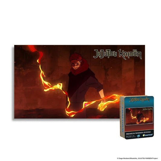 Animal Jigsaw Puzzle > Wooden Jigsaw Puzzle > Jigsaw Puzzle A4 + Wooden Gift Box Sukuna Flames - Wooden Jigsaw Puzzle