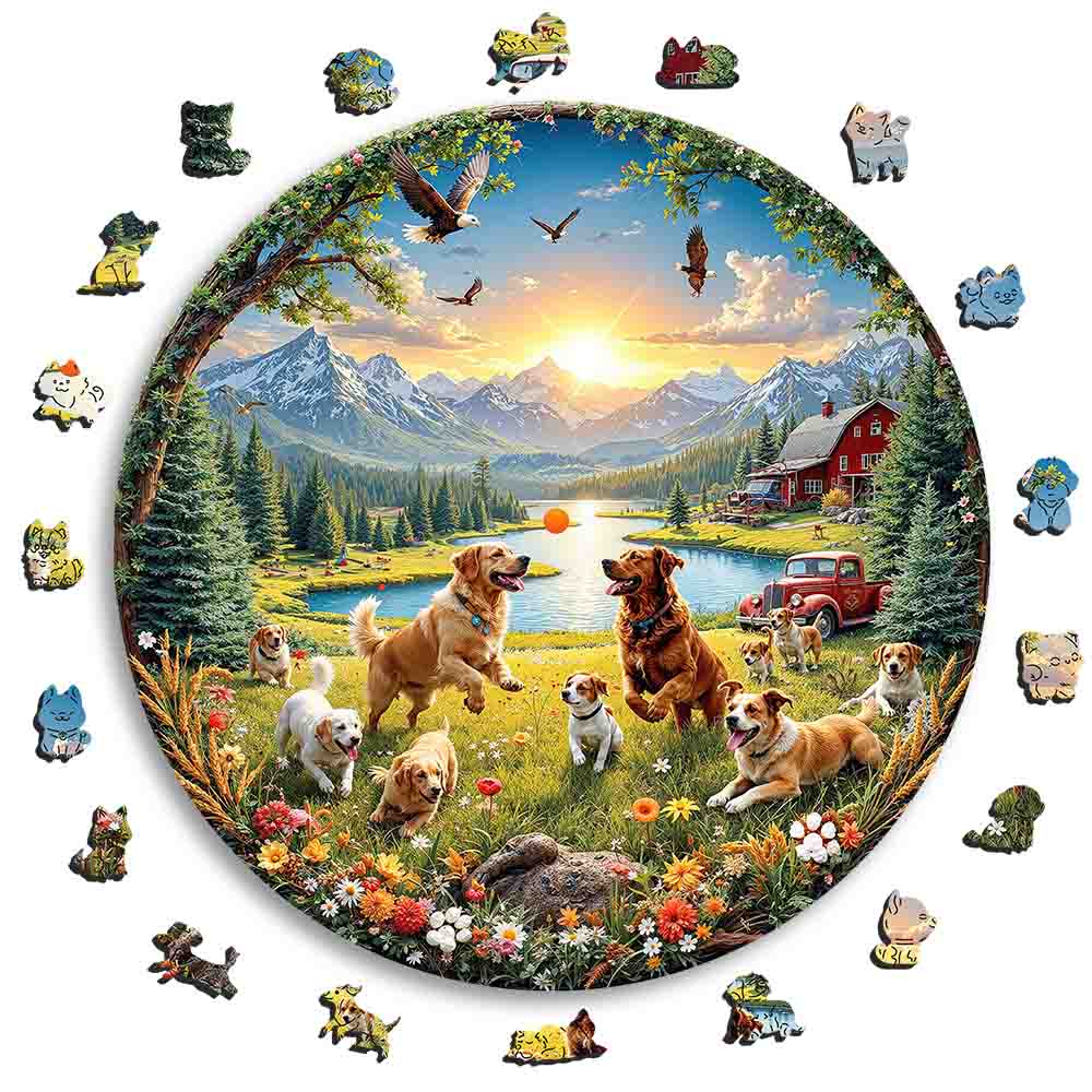 Animal Jigsaw Puzzle > Wooden Jigsaw Puzzle > Jigsaw Puzzle A5 Puppy Playtime - Jigsaw Puzzle