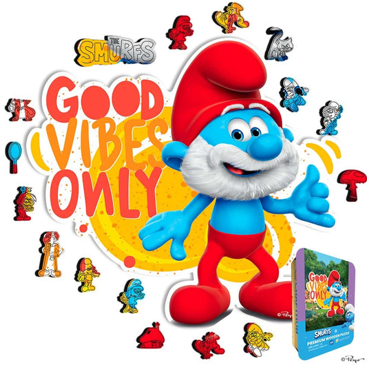 Animal Jigsaw Puzzle > Wooden Jigsaw Puzzle > Jigsaw Puzzle A4 + Wooden Gift Box Good Vibes Only - Wooden Jigsaw Puzzle