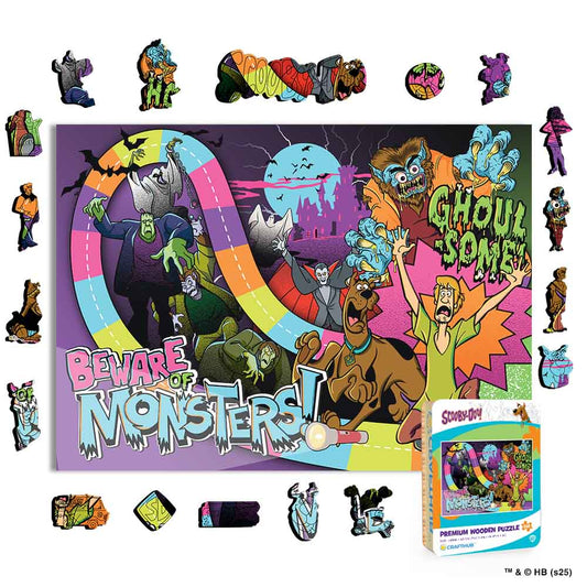 Animal Jigsaw Puzzle > Wooden Jigsaw Puzzle > Jigsaw Puzzle A4 + Wooden Gift Box Beware of Monsters - Wooden Jigsaw Puzzle