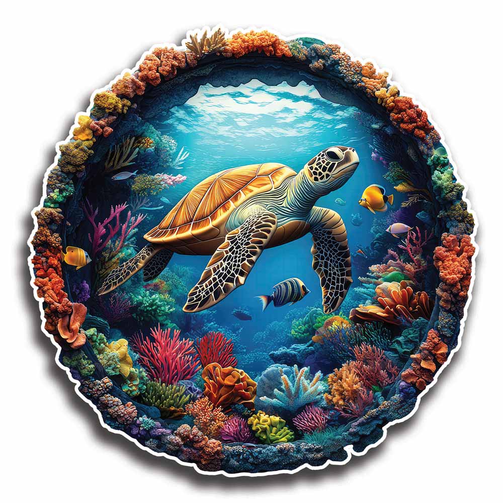 Animal Jigsaw Puzzle > Wooden Jigsaw Puzzle > Jigsaw Puzzle Coral Turtle - Jigsaw Puzzle