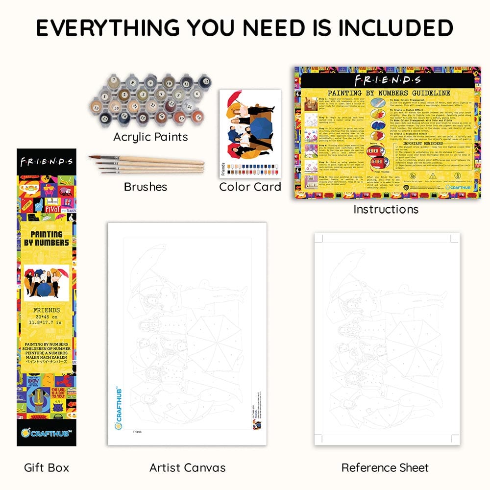 Painting By Numbers Kits 11.8" x 17.7" (30x45cm) Friends - Paint By Numbers Kit