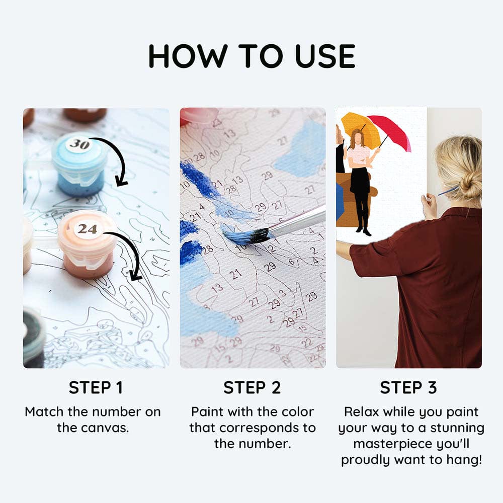 Painting By Numbers Kits 11.8" x 17.7" (30x45cm) Friends - Paint By Numbers Kit