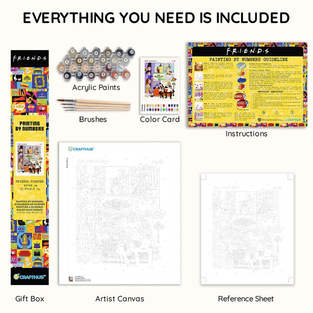 Painting By Numbers Kits 15.7" x 18.9" (40x48cm) Friends Forever - Paint By Numbers Kit