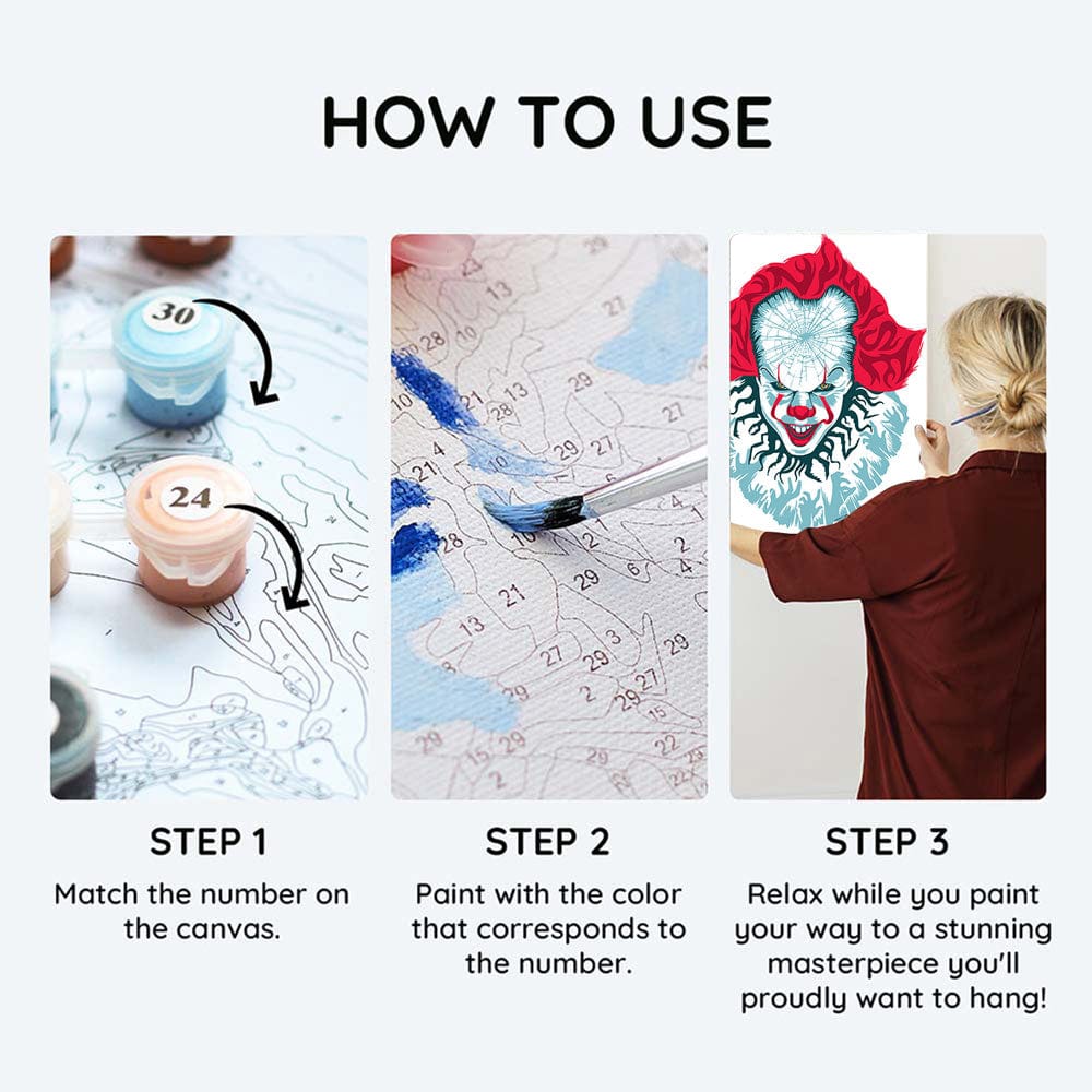 Painting By Numbers Kits 15.7" x 19.7" (40x50cm) Pennywise - Paint By Numbers Kit