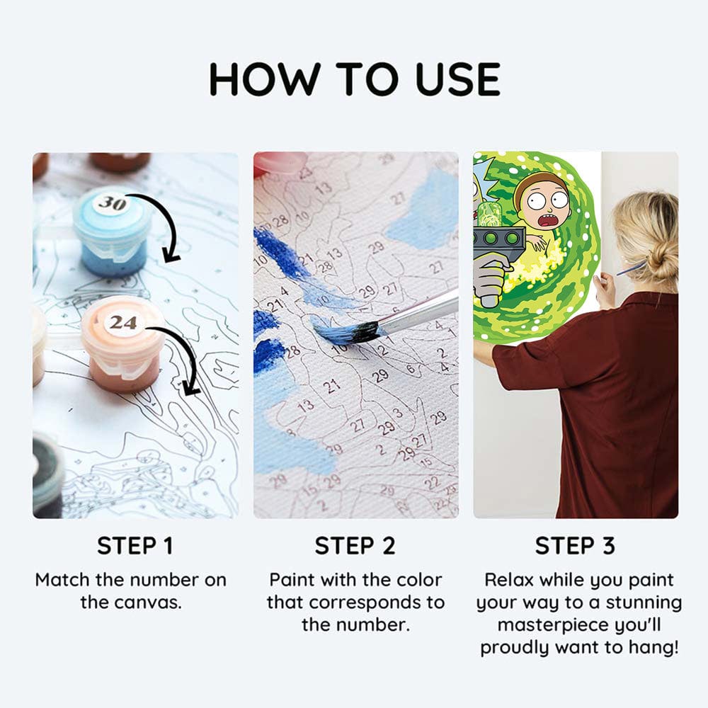 Painting By Numbers Kits 11.8" x 11.8" (30x30cm) Rick & Morty - Paint By Numbers Kit