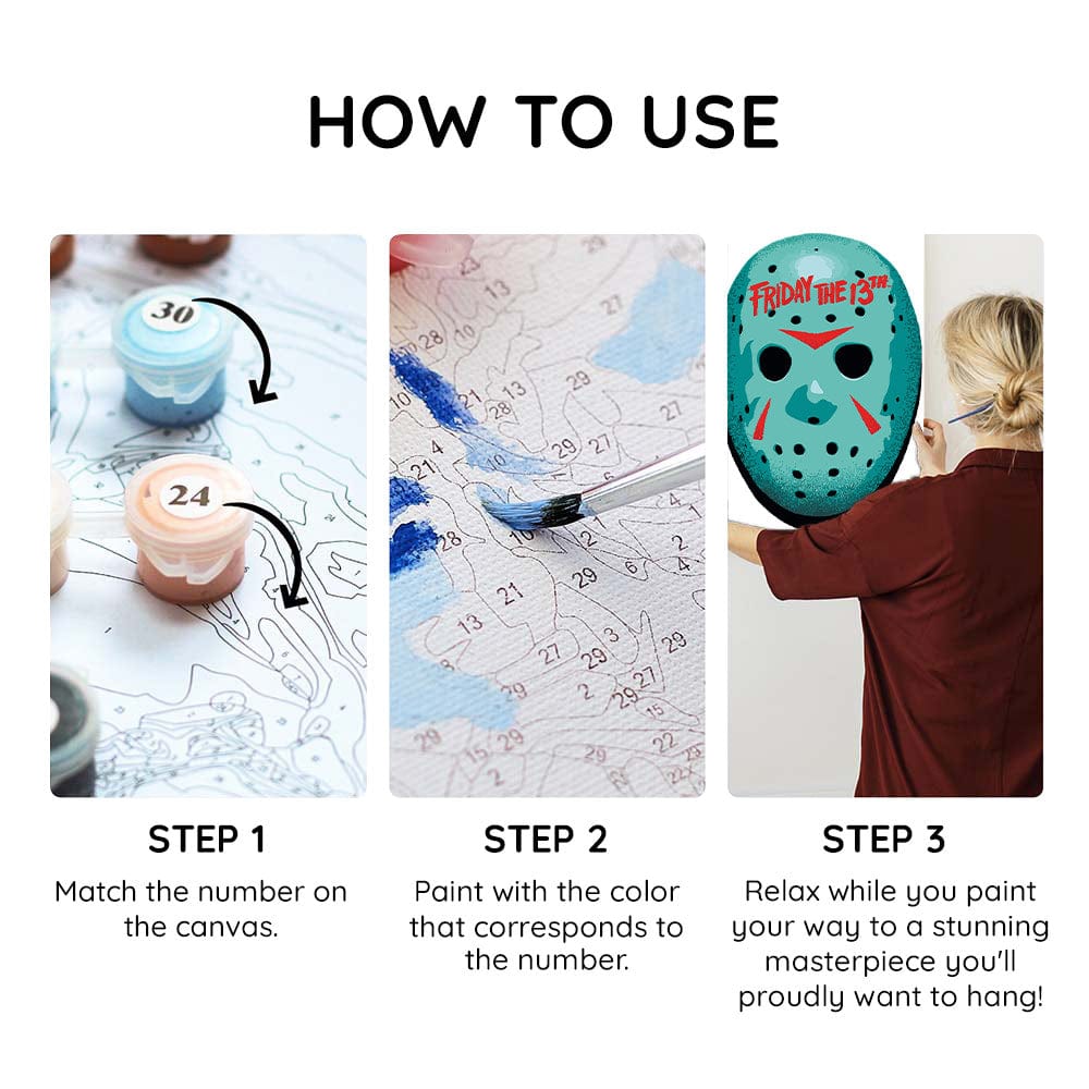 Painting By Numbers Kits 13.8" x 19.7" (35x50cm) Jason's Mask - Paint By Numbers Kit