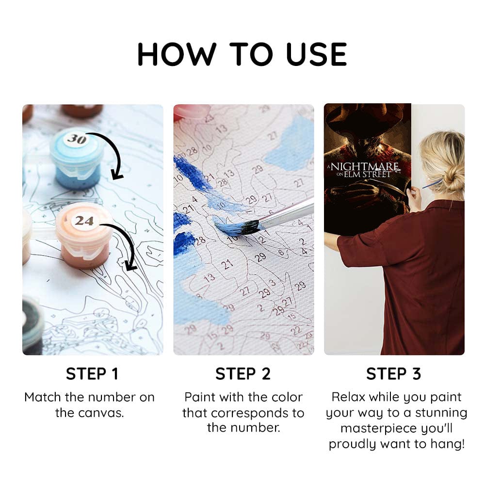 Painting By Numbers Kits 13.8" x 19.7" (35x50cm) A Nightmare on Elm Street - Paint By Numbers Kit