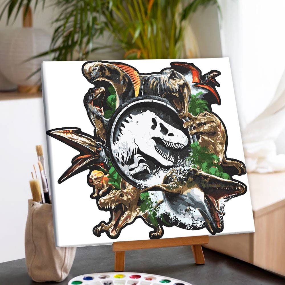 Painting By Numbers Kits 15.7" x 13.8" (40x35cm) Jurassic Icons - Paint By Numbers Kit