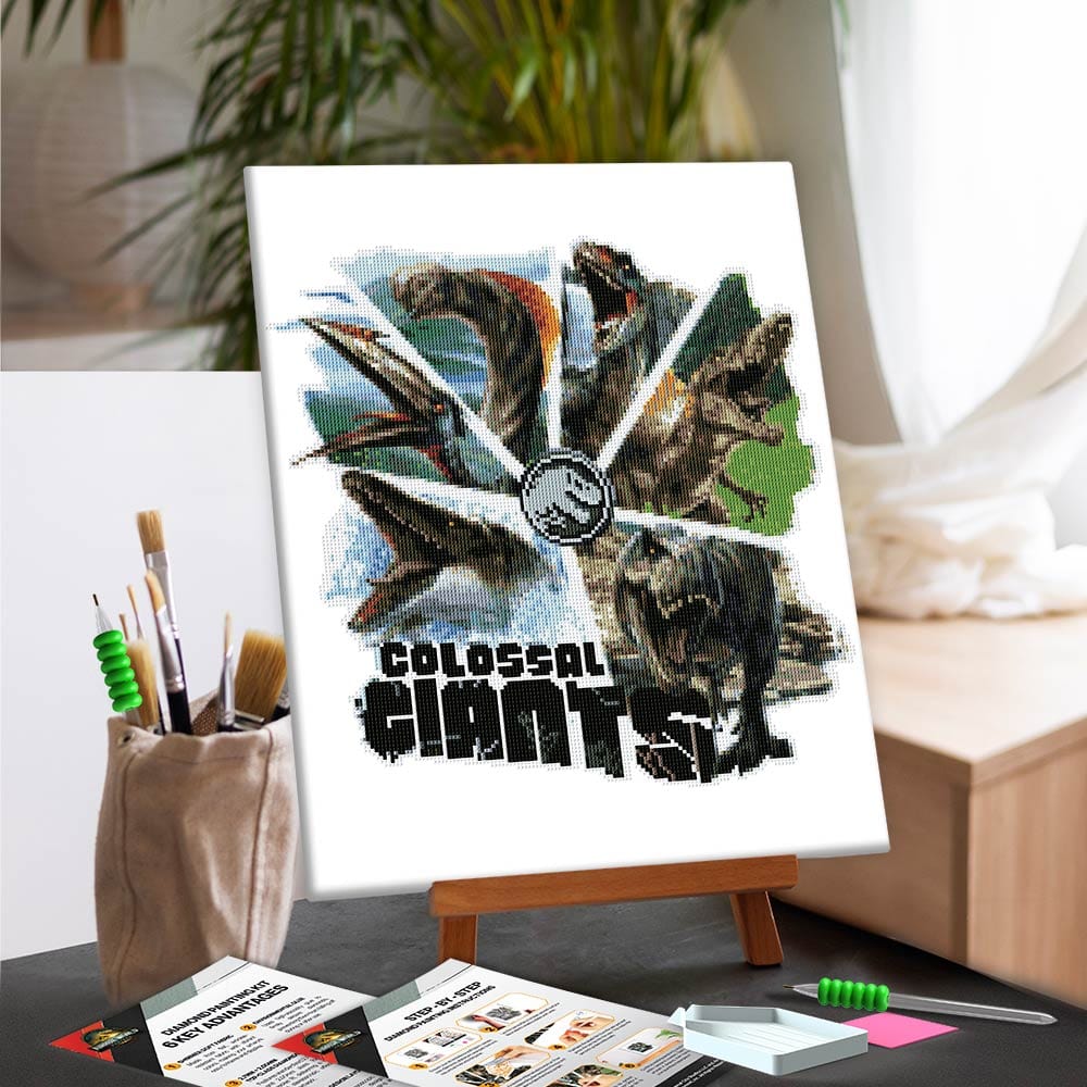 Diamond Painting Kits 21.5" x 17.6" | 45cm x 55cm Colossal Giants - Diamond Painting Kit