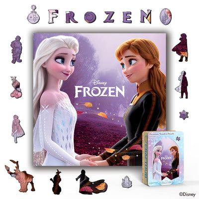 Wooden Jigsaw Puzzles A4 + Wooden Gift Box Frozen Sisters – Wooden Jigsaw Puzzle