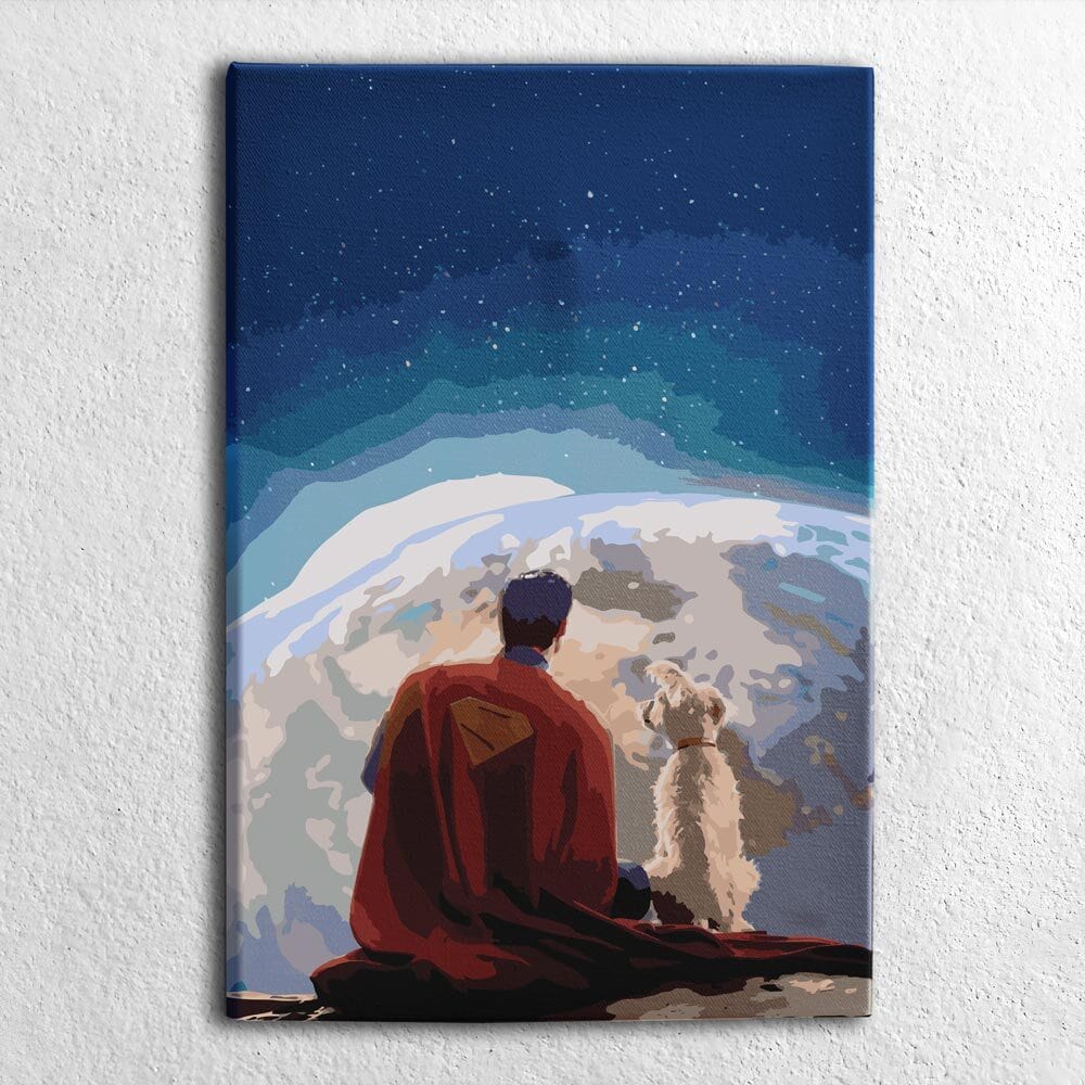 Painting By Numbers Kits 15.7" x 23.6" (40x60cm) Superman & Krypto - Paint By Numbers Kit