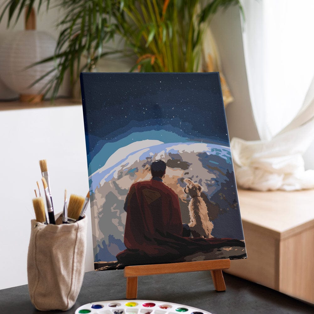 Painting By Numbers Kits 15.7" x 23.6" (40x60cm) Superman & Krypto - Paint By Numbers Kit