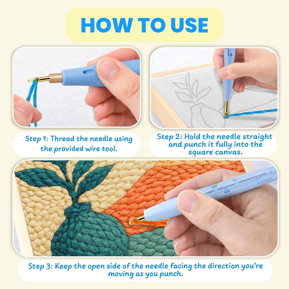Painting By Numbers Kits 9.8" x 9.8" (25x25cm) Vase Plant - Punch Needle Kit
