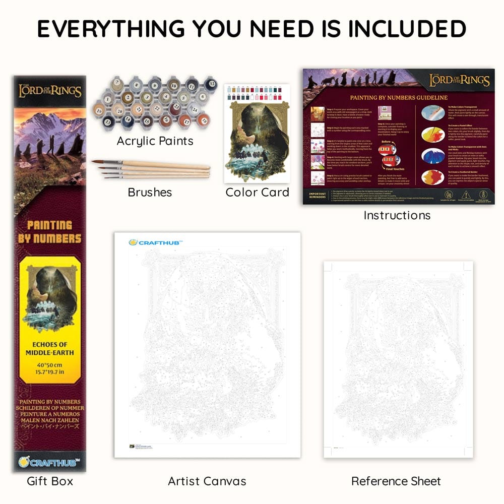 Painting By Numbers Kits 15.7" x 19.7" (40x50cm) Echoes of Middle-earth - Paint By Numbers Kit