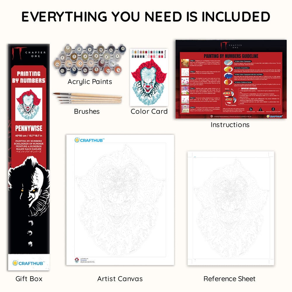 Painting By Numbers Kits 15.7" x 19.7" (40x50cm) Pennywise - Paint By Numbers Kit