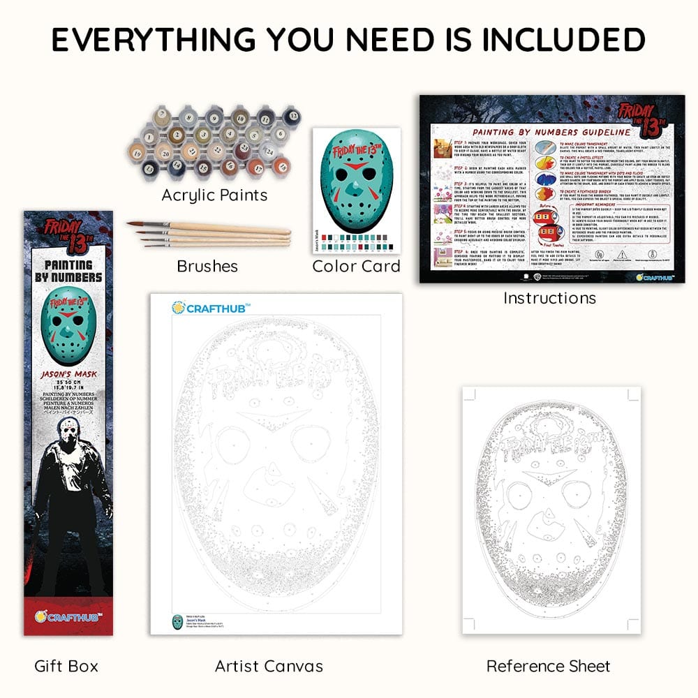 Painting By Numbers Kits 13.8" x 19.7" (35x50cm) Jason's Mask - Paint By Numbers Kit