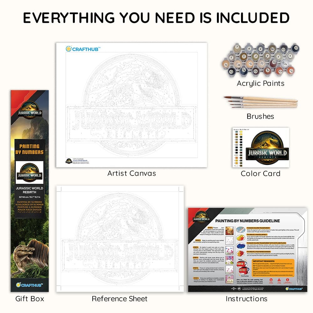Painting By Numbers Kits 15.7" x 19.7" (40x50cm) Jurassic World Rebirth - Paint By Numbers Kit