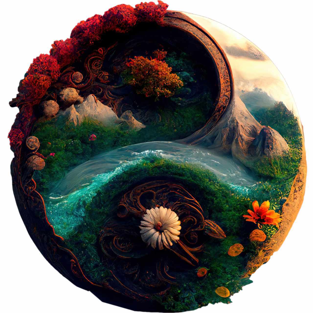A5 Majestic Yin Yang Nature - Jigsaw Puzzle