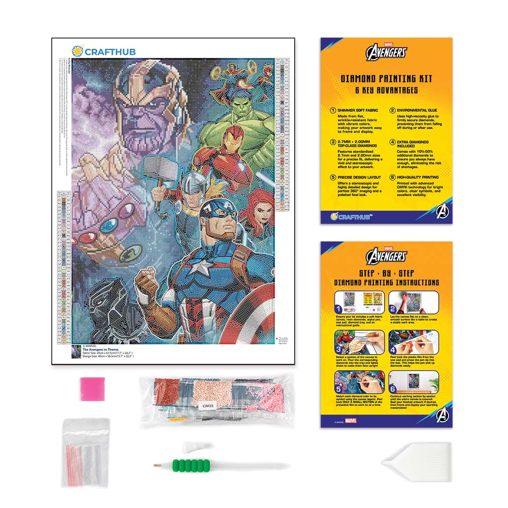 Diamond Painting Kits 15.6" x 22.2" | 40cm x 56.5cm The Avengers vs Thanos - Diamond Painting Kit