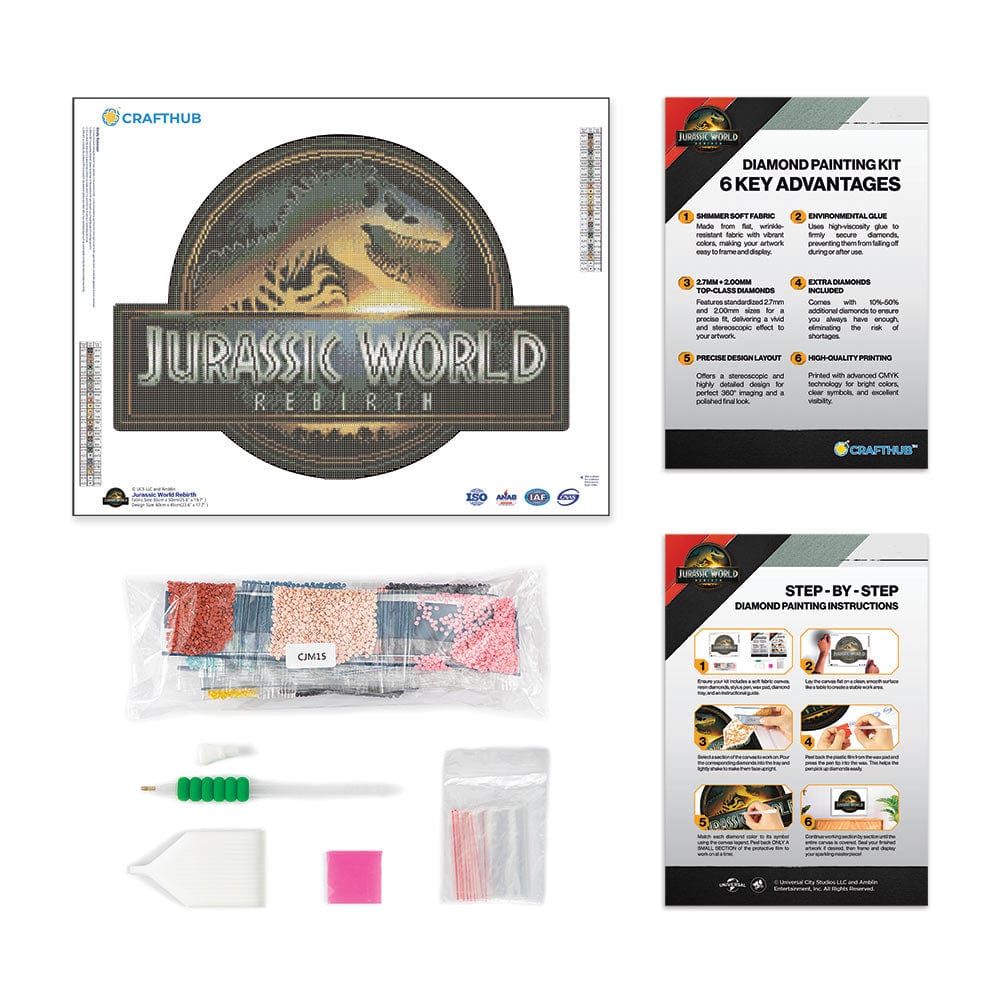 Diamond Painting Kits 23.4" x 17.6" / 60cm x 45cm Jurassic World Rebirth - Diamond Painting Kit