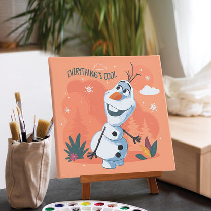 Painting By Numbers Kits 9.8" x 9.8" (25x25cm) Olaf Snowman - Framed Paint By Numbers Kit