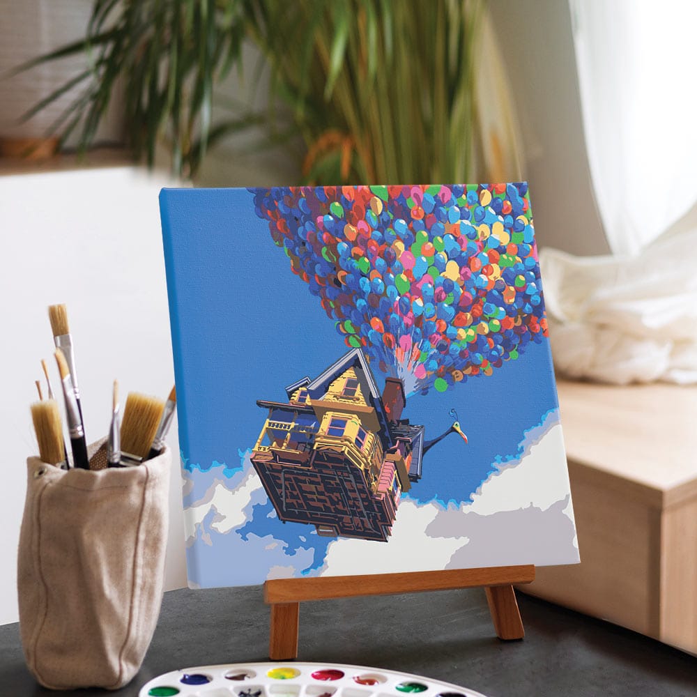 Painting By Numbers Kits 9.8" x 9.8" (25x25cm) Carl's House - Framed Paint By Numbers Kit