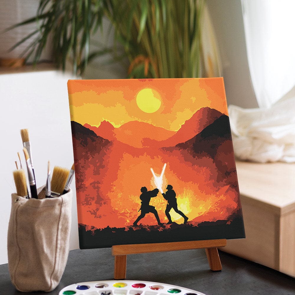 Painting By Numbers Kits 9.8" x 9.8" (25x25cm) Mustafar™ Battle - Framed Paint By Numbers Kit