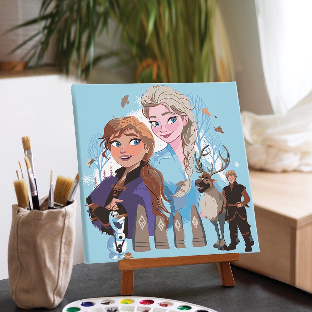 Painting By Numbers Kits 9.8" x 9.8" (25x25cm) Frozen Adventure - Framed Paint By Numbers Kit