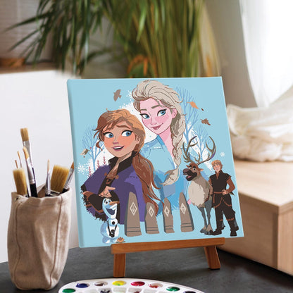Painting By Numbers Kits 9.8" x 9.8" (25x25cm) Frozen Adventure - Framed Paint By Numbers Kit
