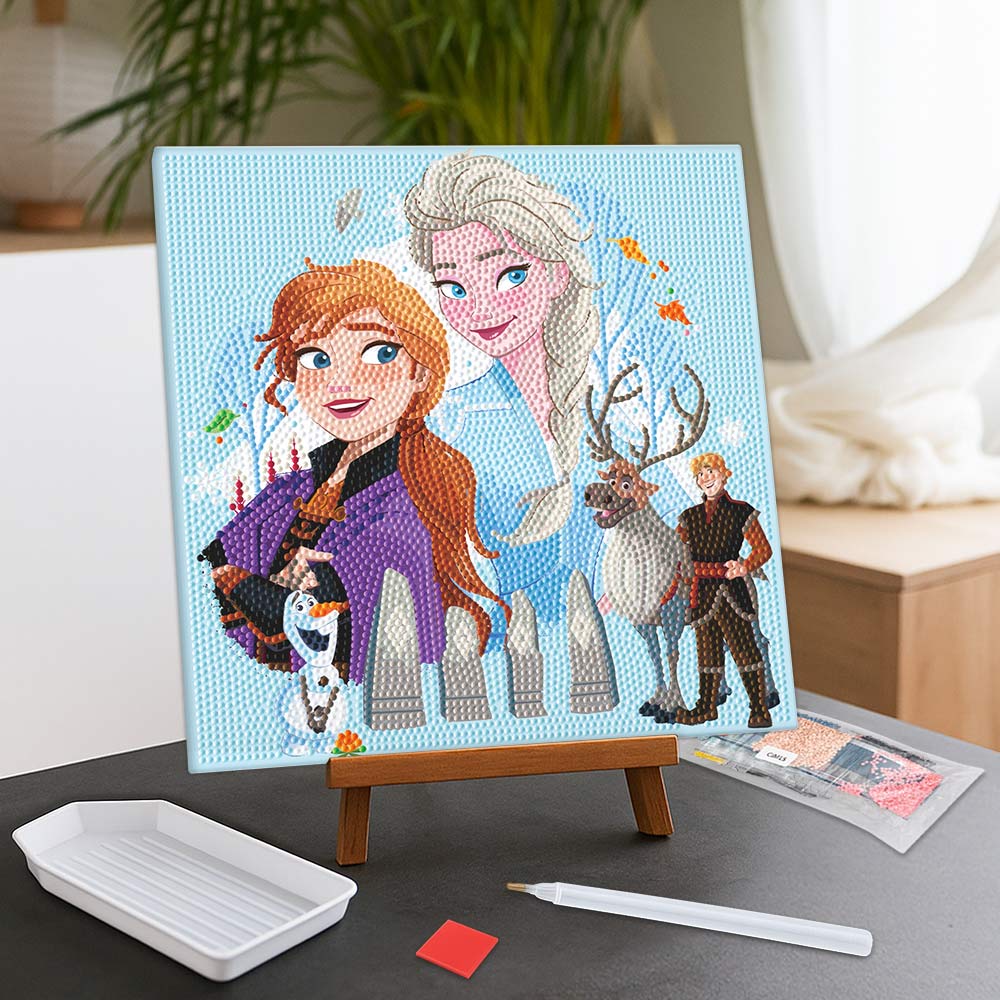 Diamond Painting Kits 9.8" x 9.8" | 25cm x 25cm Frozen Adventure - Framed Diamond Painting Kit