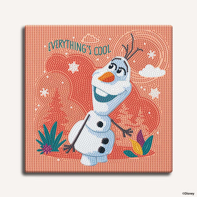 Diamond Painting Kits 9.8" x 9.8" | 25cm x 25cm Olaf Snowman - Framed Diamond Painting Kit