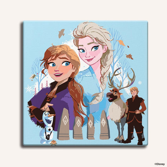 Painting By Numbers Kits 9.8" x 9.8" (25x25cm) Frozen Adventure - Framed Paint By Numbers Kit