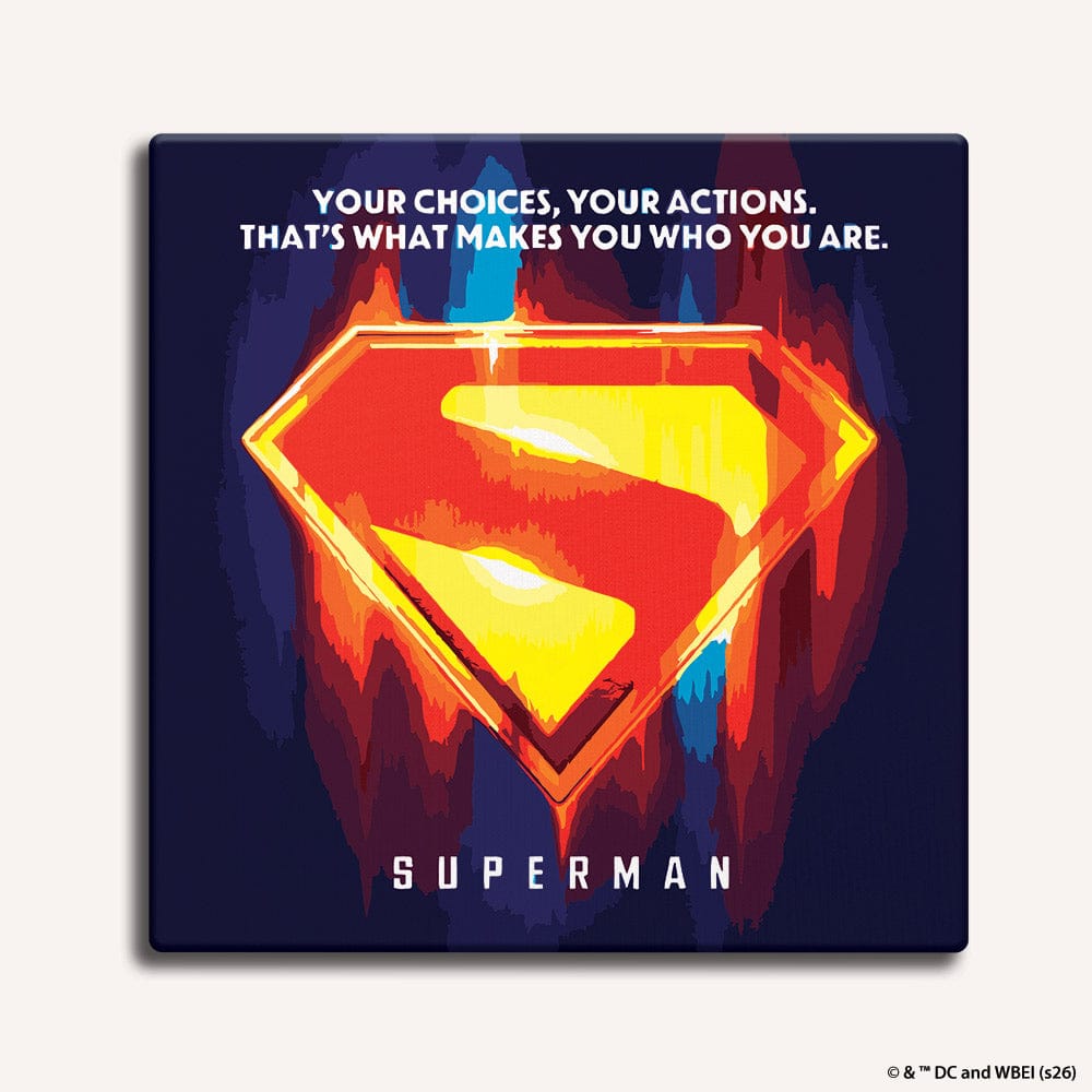 Painting By Numbers Kits 9.8" x 9.8" (25x25cm) Superman Logo - Framed Paint By Numbers Kit