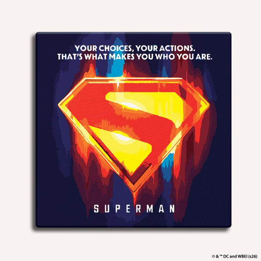 Painting By Numbers Kits 9.8" x 9.8" (25x25cm) Superman Logo - Framed Paint By Numbers Kit