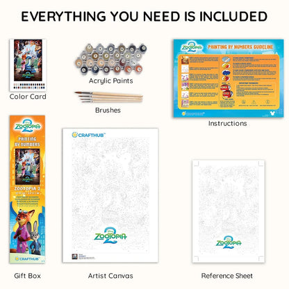 Painting By Numbers Kits 11.8" x 17.7" (30x45cm) Zootopia 2 - Paint By Numbers Kit