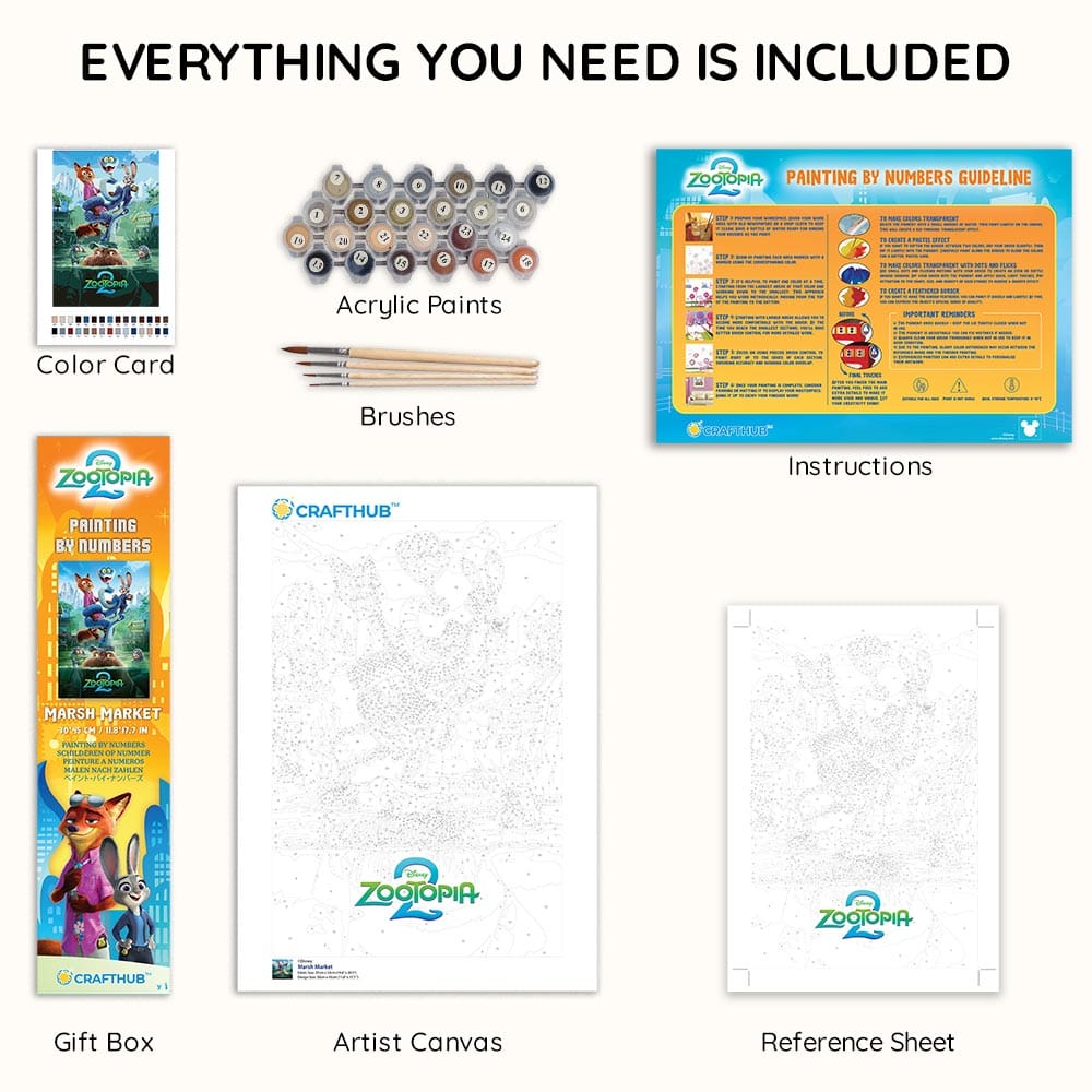 Painting By Numbers Kits 11.8" x 17.7" (30x45cm) Marsh Market - Paint By Numbers Kit