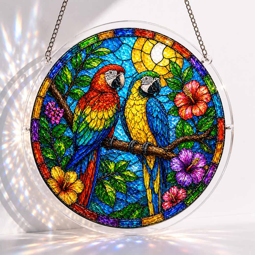 Acrylic Jigsaw Puzzle S - (7 inch) Parrot Paradise - Acrylic Jigsaw Puzzle