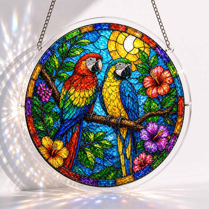 Acrylic Jigsaw Puzzle S - (7 inch) Parrot Paradise - Acrylic Jigsaw Puzzle