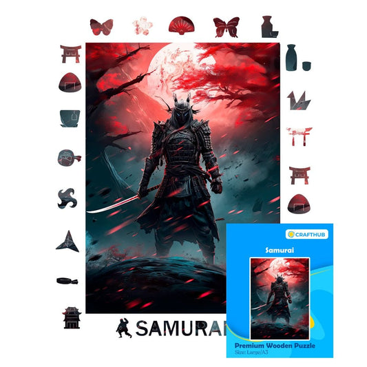 Animal Jigsaw Puzzle > Wooden Jigsaw Puzzle > Jigsaw Puzzle Samurai - Wooden Jigsaw Puzzle