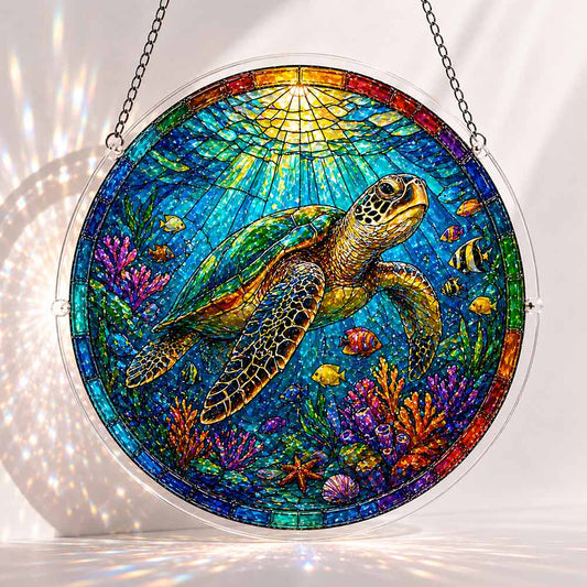 Acrylic Jigsaw Puzzle S - (7 inch) Tropical Turtle - Acrylic Jigsaw Puzzle