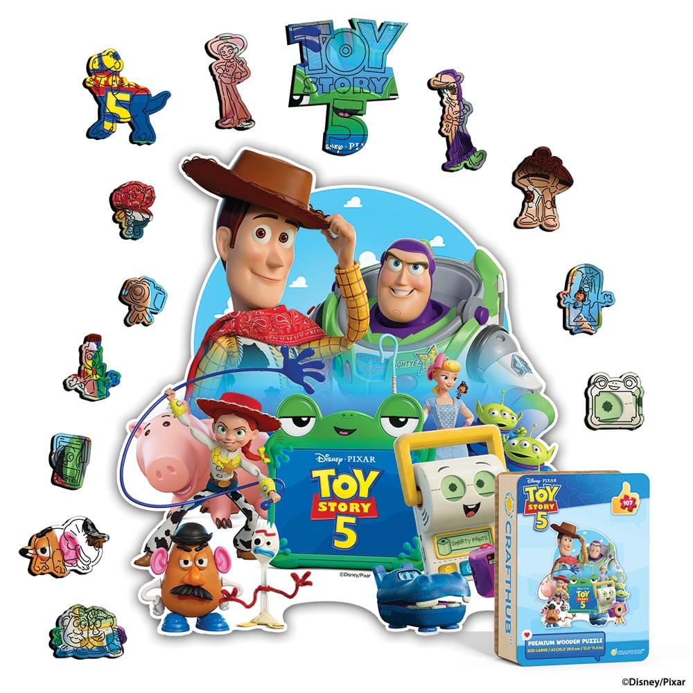 Wooden Jigsaw Puzzles A4 + Wooden Gift Box Toy Story - Wooden Jigsaw Puzzle