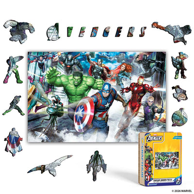 Wooden Jigsaw Puzzles A4 + Wooden Gift Box Avengers Assemble – Wooden Jigsaw Puzzle