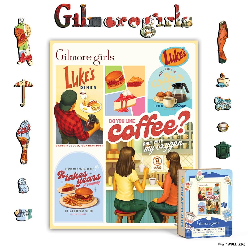 Wooden Jigsaw Puzzles A4 + Wooden Gift Box Luke’s Diner – Wooden Jigsaw Puzzle